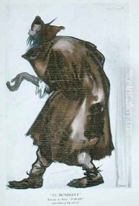 Costume design for the Beggar, for 'Parade' by Erik Satie (1866-1925) from the 'Ballets Russes' programme, 1917 by Leon Samoilovitch Bakst