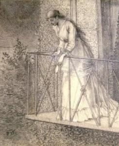Woman On A Balcony by Frederick Walker