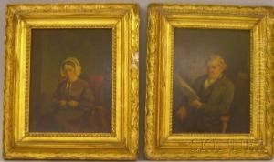 Portraits Of Mr. Israel Evans Herrick And Mrs. Martha Swan by Henry Walker Herrick