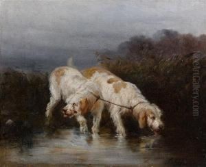 Grand Griffons Vendeens, Couples Se Desalterant by James Alexander Walker