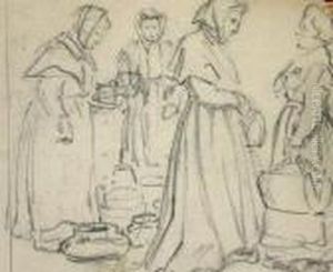 Women Gathered At A Market by James Alexander Walker
