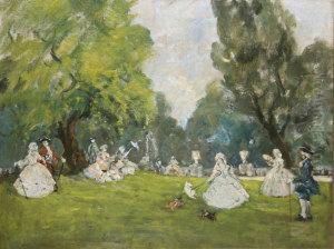 "dream In The Tuillerie Gardens, Paris" (1920's) by John Crampton Walker