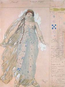 Phaedra, Costume design for the Euripides' drama 'Hippolytos', 1902 by Leon Samoilovitch Bakst