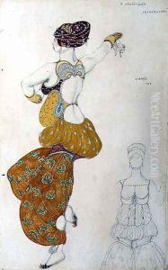 Costume design for one of the three odalisques for 'Scheherazade', 1910 by Leon Samoilovitch Bakst