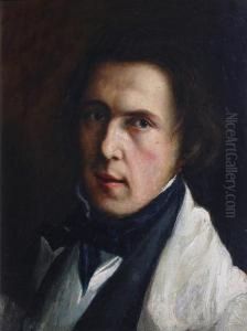 Portrait Of A Young Man, Thought To Be Theartist by Joseph Francis Walker