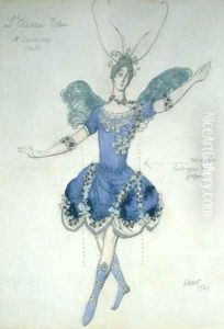 L'Oiseau Bleu, costume design for 'The Sleeping Princess', 1921