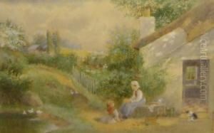 Summer At Burton Cheshire by Robert Hollands Walker