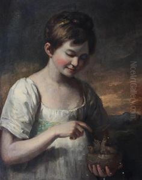 Young Girl, Possibly Jane, Third Daughter Ofthe Artist, With Nestlings - view 1