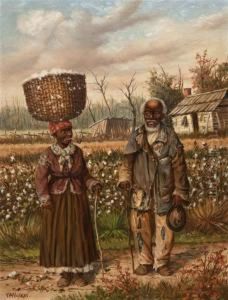 Cotton Pickers In A Field by William Aiken Walker