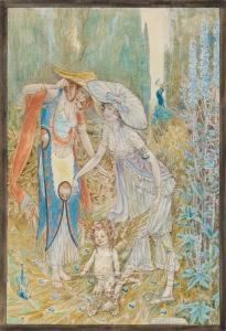 Fairy Figures In A Wood by William Henry Walker