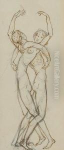 Study Of Dancers. by William Henry Walker