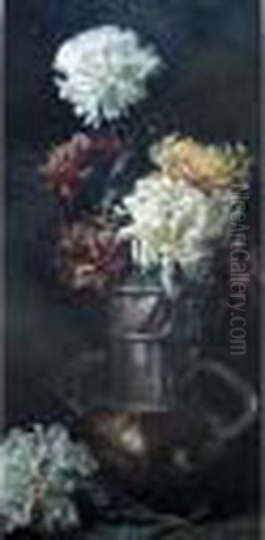 A Vase Of Chrysanthemums - view 1