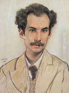 Portrait of Boris Nikolayevich Bugaev (1880-1934) pseudonym Andrey Bely, 1905
