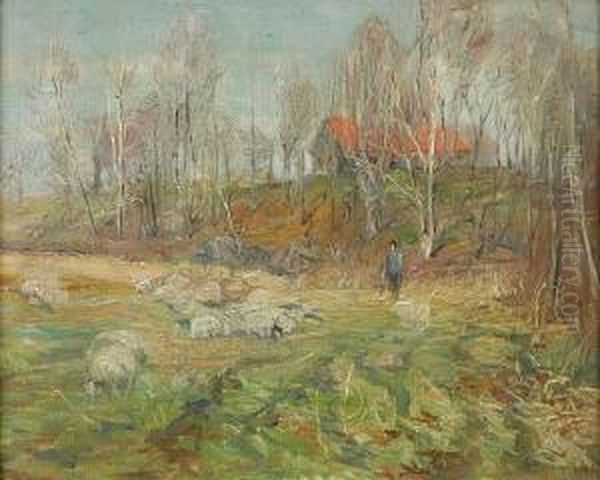 Sheep And Red Tile Roof House - view 1