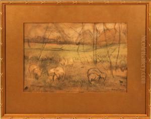 Sheep Grazing by Bryan A. Wall