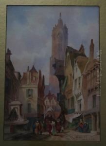 Street Scenes With Figures Wearing Traditional Costume by William Allen Wall