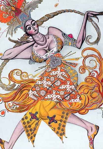 Costume design for a pas de deux danced at the opening gala of the Diaghilev ballet in 1909 - view 1