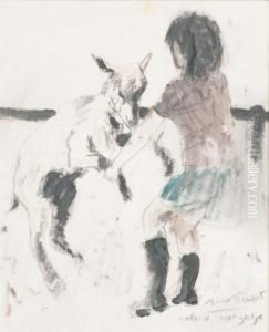 'valerie Met Geitje' by Gaston Wallaert