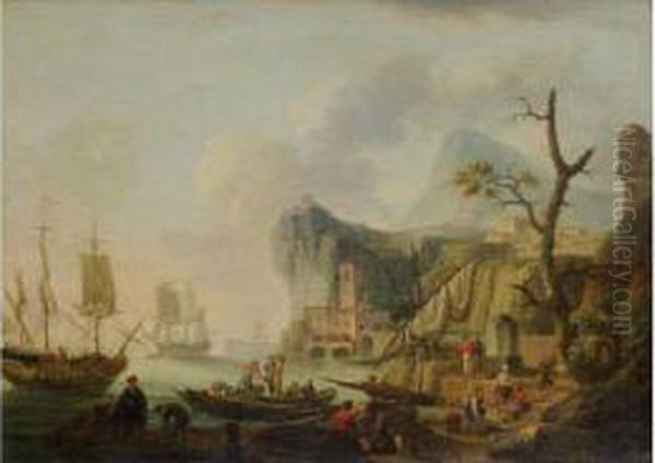 Harbour Scene With Figures At Work - view 1