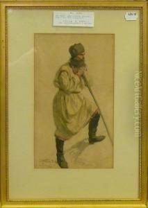 Portratt Av En Orientalisk Man. by Josef Wilhelm Wallander