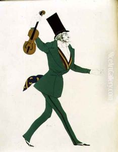 Costume design for Paganini in 'The Enchanted Night' c.1923 by Leon Samoilovitch Bakst