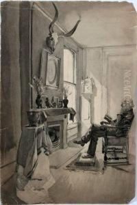 Self Portrait Interior by Frank Waller