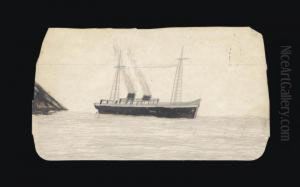 Ship Passing A Rock by Alfred Wallis