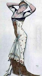 Design from A Fantasy of Modern Costume, 1912 by Leon Samoilovitch Bakst