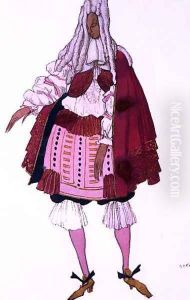 Costume design for a Courtier at the Baptism, from Sleeping Beauty, 1921 by Leon Samoilovitch Bakst