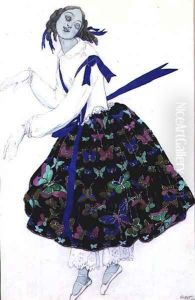 Costume for the Little American Girl, from La Boutique Fantastique, 1917 by Leon Samoilovitch Bakst