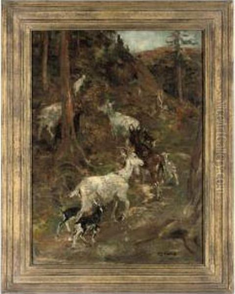 Goats In A Mountainous Landscape - view 1