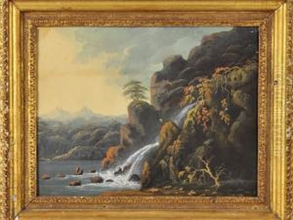 A Cataract By A Lough - view 1