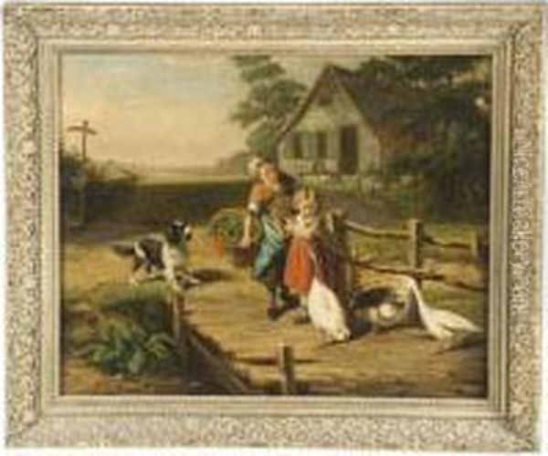 Farm Scene With Children - view 1
