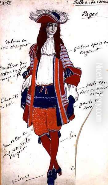 Costume Design for The Page in 'The Sleeping Princess', c.1921 - view 1