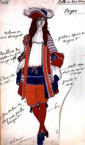 Costume Design for The Page in 'The Sleeping Princess', c.1921 by Leon Samoilovitch Bakst