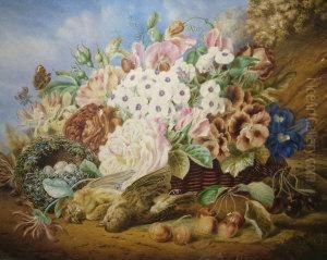 Two Birds With A Basket Offlowers Two Birds With A Basket Offlowers