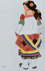 Costume design for a Peasant Girl, 1922 (2) by Leon Samoilovitch Bakst