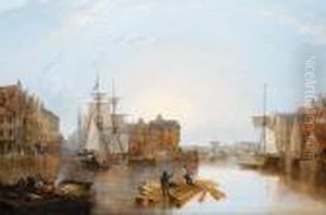 A Sunlit Harbour by Joseph Walter
