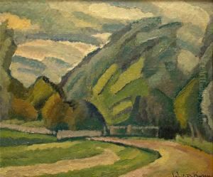 Spatsommerliche Landschaft Mit Bewegtem Himmel. Ol/karton by Johannes Walter-Kurau
