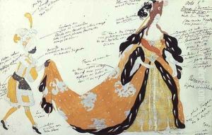 Costume for Lady and her Page, for Diaghilev ballet by Leon Samoilovitch Bakst
