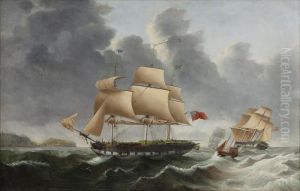 Shipping Off The Coast by Samuel Walters