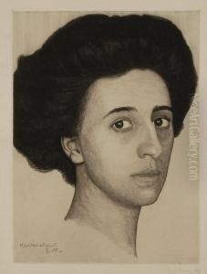 Bildnis Einer Damenach Rechts by Carl Walther