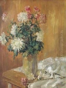 Chrysanthemen In Einer Vase by Carl Walther