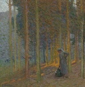 Magd Am Waldrand. by Emmy Walther