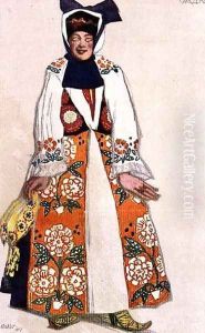 Costume design for a peasant woman, from Sadko, 1917 by Leon Samoilovitch Bakst