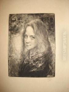 Portrait De Femme by Charles Albert Waltner