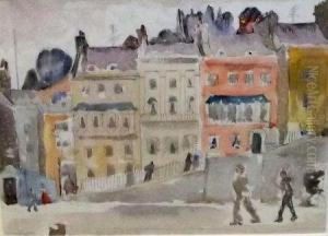 Street Scene With Figures by Allan Walton