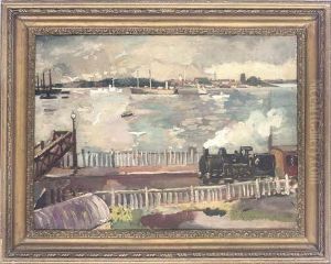 A Steam Train Pulling Into Folkestone Station by Allan Walton