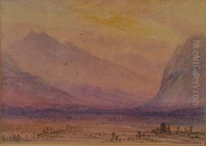 A Mountain Landscape At Sunset by Elijah Walton