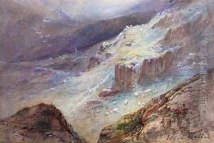 On The Mountain Near Capel Curig North Wales by Elijah Walton